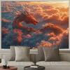 Majestic Dragon in the Clouds Tapestry  Perfect for Adding Fantasy and Dramatic Style to Any Room Decor Ideal for Home Use