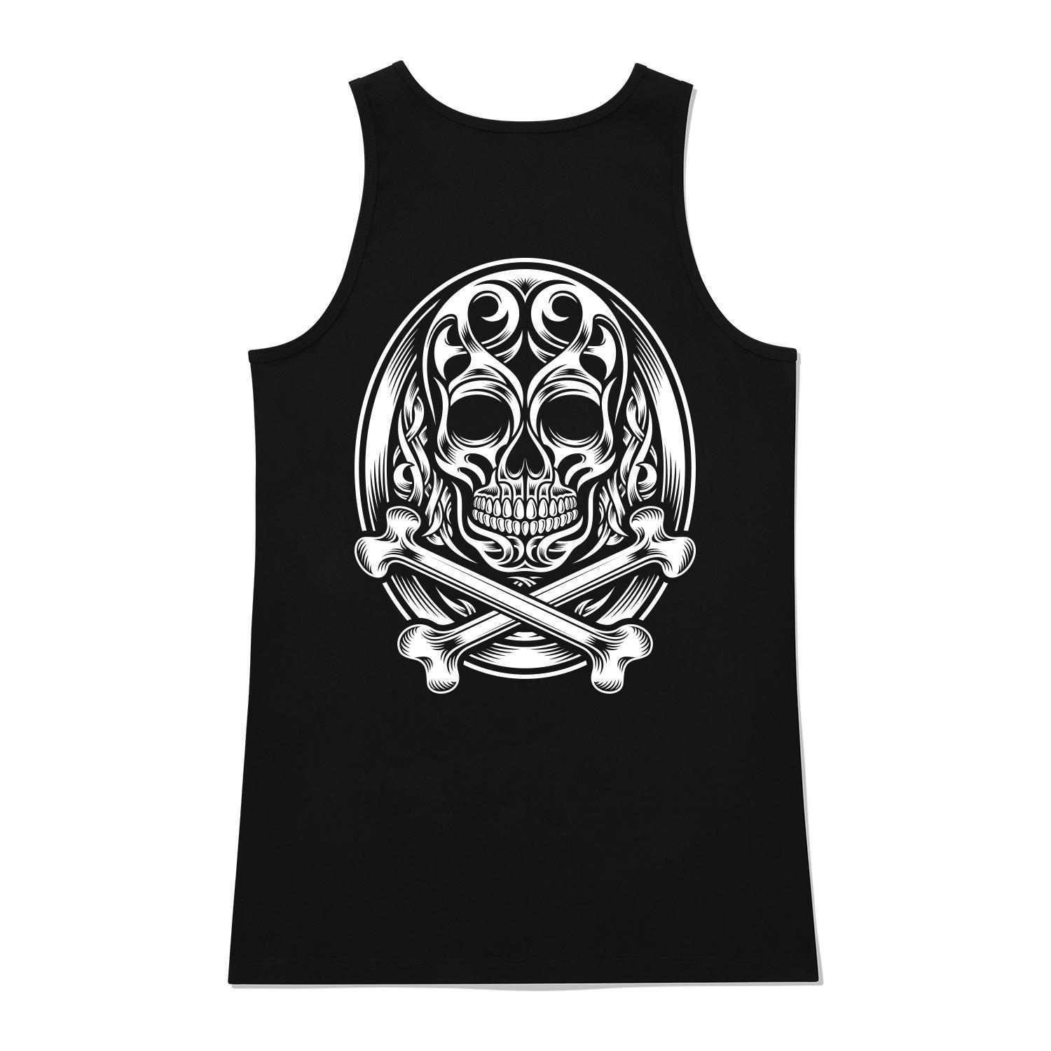 Khan 6312 Ksb0021 Celtic Skull Long Sleeveless - Black Black/L