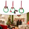 6pcs Mini Fabric Wreath Ornaments for Christmas Tree Door Wall Decoration Adding Charm and Elegance To Holiday Spaces