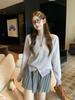 Korean Style Color Block Stripe Knit Cardigan – Women's Spring/Autumn Zipper Sweater
