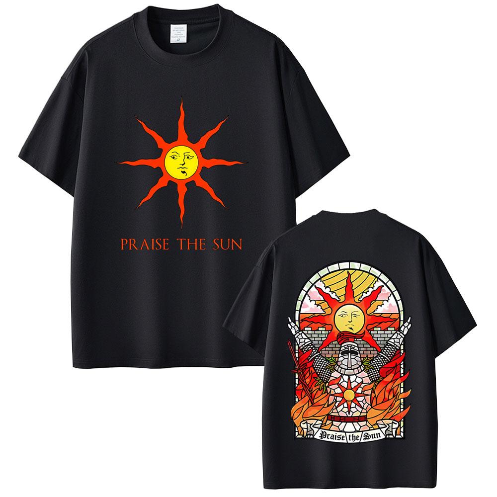 Game Dark Souls Church of The Sun Graphic T-shirt Men Women Fashion Gothic Rock T-shirts Men's Casual Vintage T Shirt