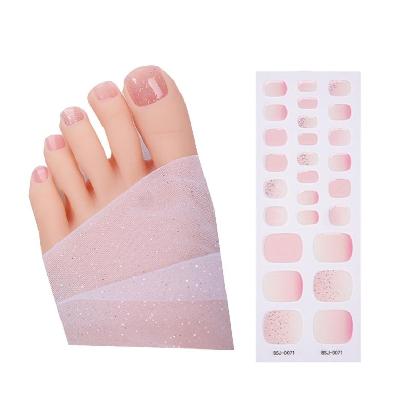 Semi Cured Gel Toenail Stickers Sparkles Toenail Polish Strips Stickers Toenail Strips DIY Pedicures Gel Nails Stickers