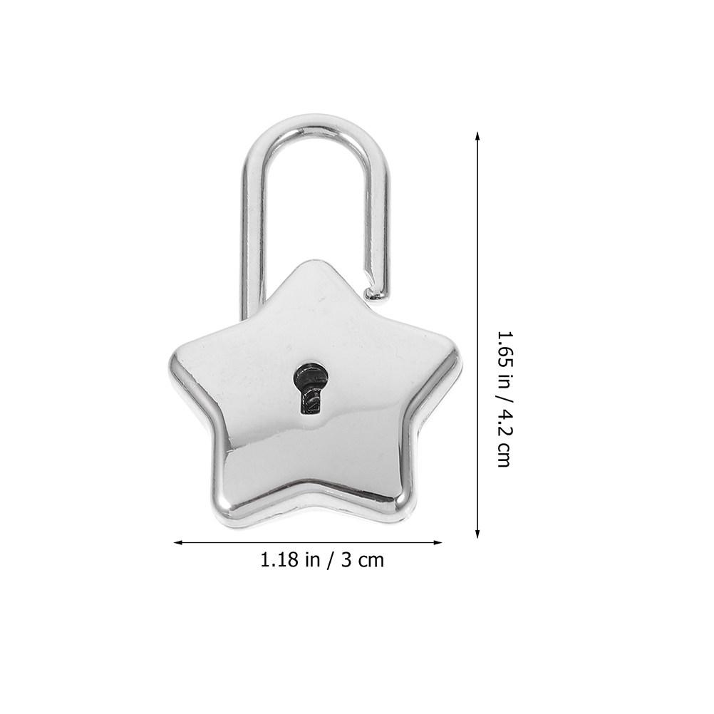 

Star Shaped Padlock Small Metal Lock Rust Resistant with Sturdy Keys Decorative Lock for Jewelry Box Diary DIY Gift серебряный