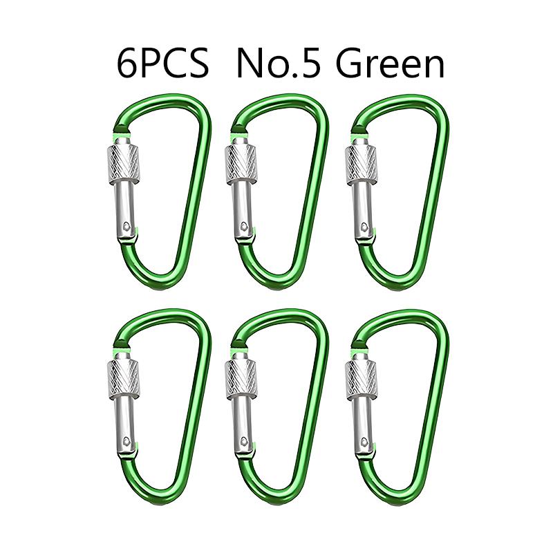 6PCS/Pack Colorful Aluminum Alloy Carabiner 7 Colors Available Key Chains Carabiners for Camping Hiking Travel Outdoor Tools ZYF