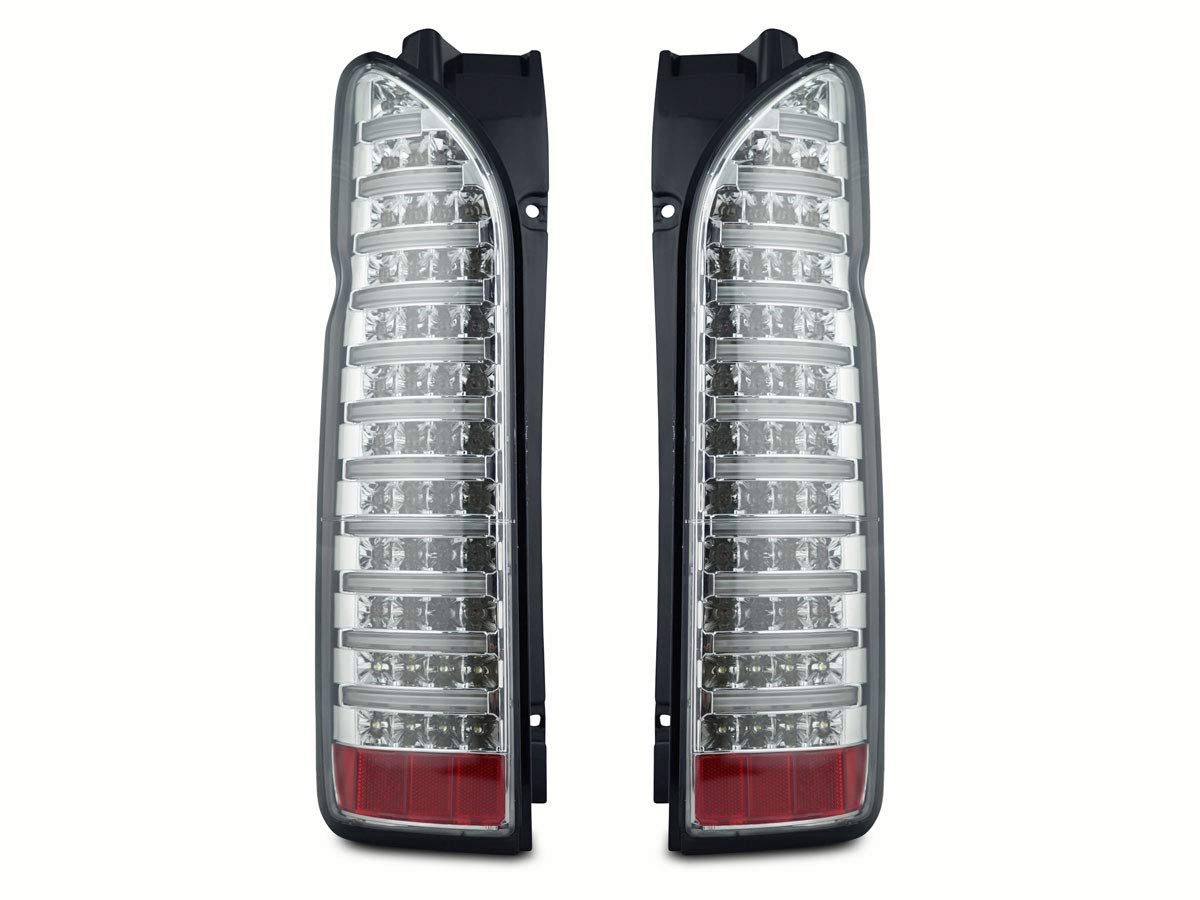 

Regius Ace 200 Series LED Fiber Chrome Clear Tail Lights TRISTAR S [Hiace (1st-8th Generation)]