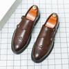 Men's Retro Leather Brogue Slip-ons: Korean-Style Breathable Casual Business Shoes
