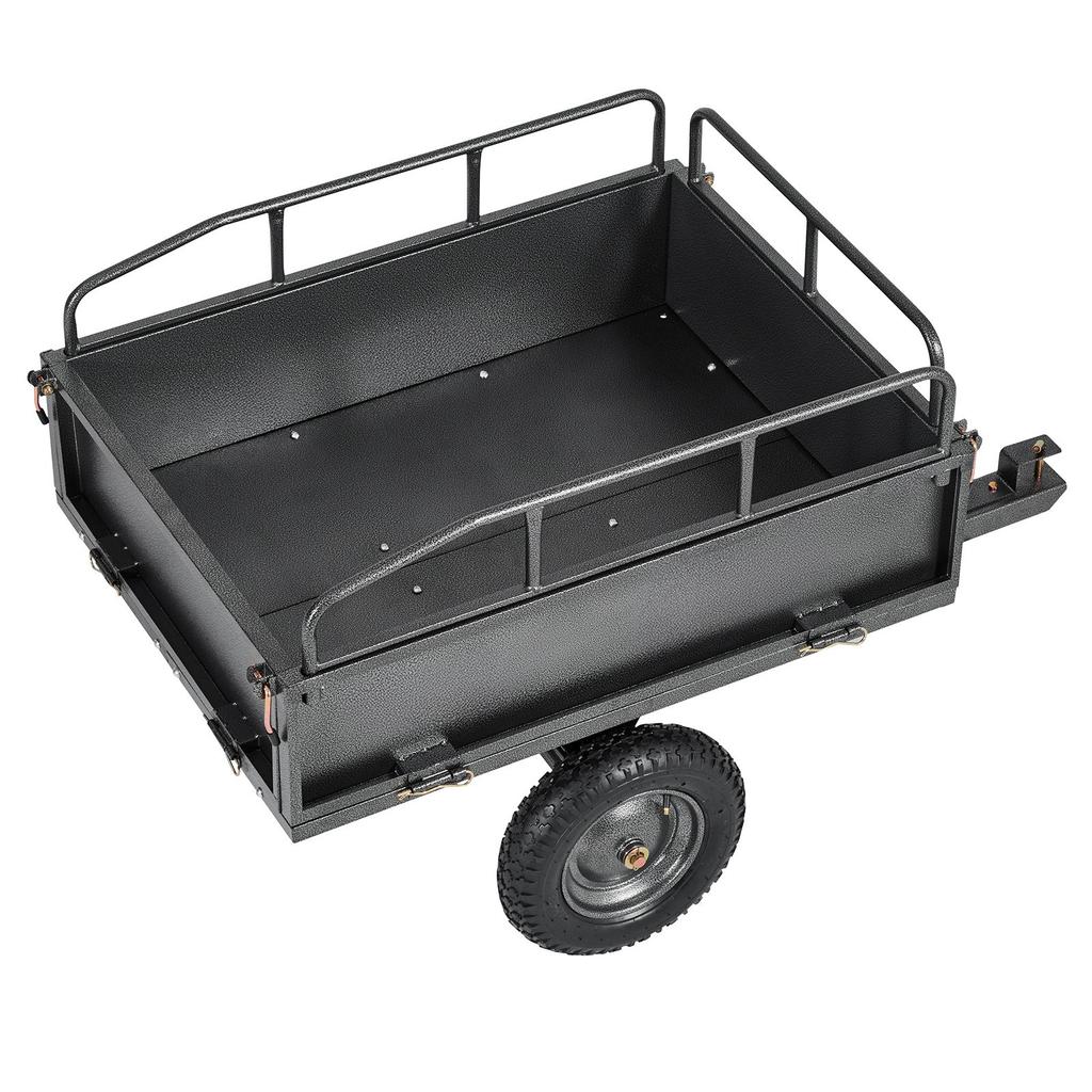 VEVOR Garden Utility Trailer, 10 Cu. Ft & 227 Kg Capacity, ATV UTV Hauling Trailer, Tow Behind Steel Dump Cart with 14" Tires