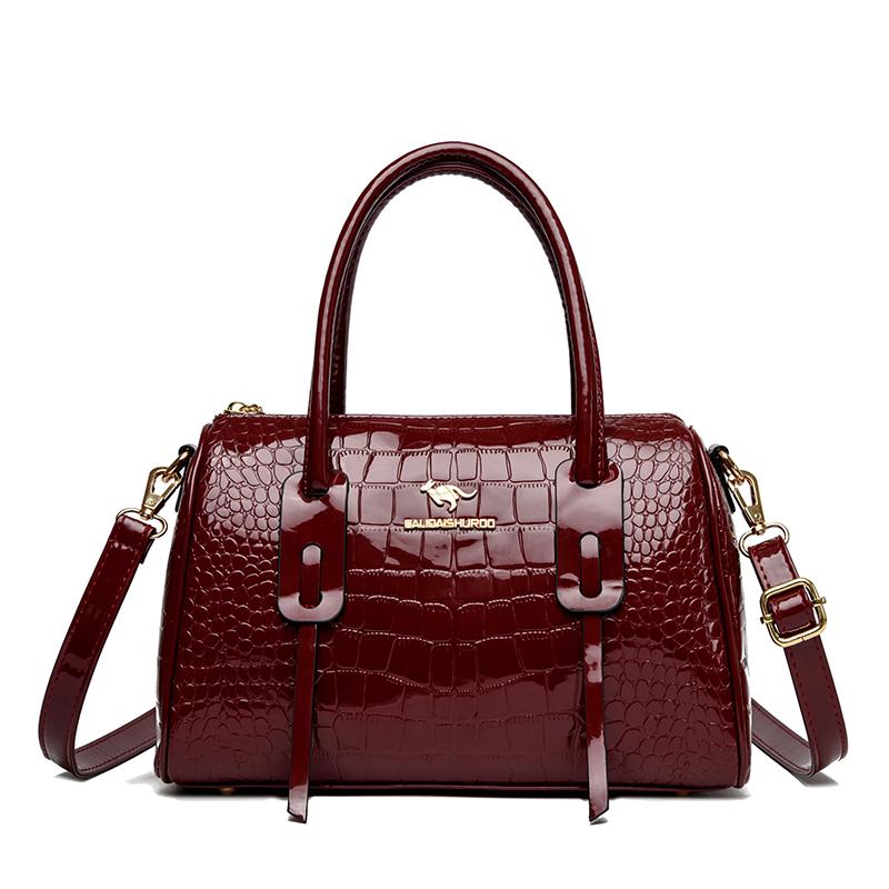 Новая женская сумка известного бренда, высококачественная лакированная кожа с крокодиловым узором, женская сумка через плечо, кошелек в стиле ретро для женщин