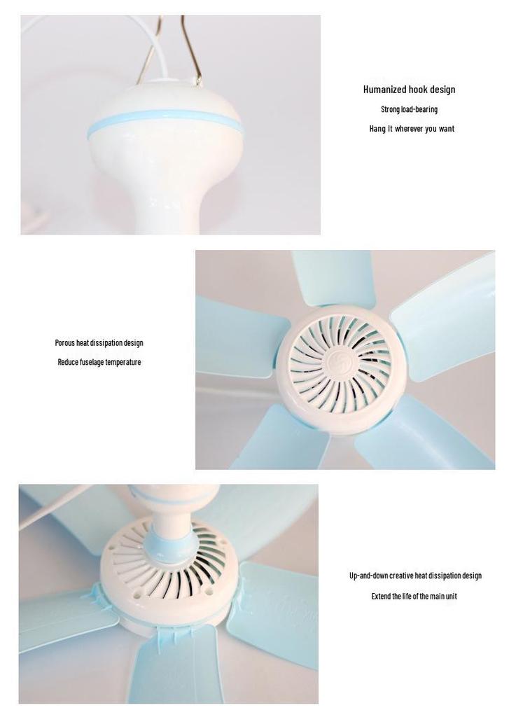 Compact Silent Ceiling Fan for Dorms and Bedrooms