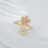 Adjustable Women's Ring Flower Index Ring Fashion Personality Simple Clean Ins Style Summer Beach Vacation Jewelry Finger Ring Wedding Party Jewelry