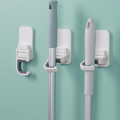 2 STÜCKE Besen Mopp Halter Wandhalterung Selbstklebend Keine Spur Rack Aufhänger Organizer Garage Küche Badezimmer Lagerung Mehrzweck Haken