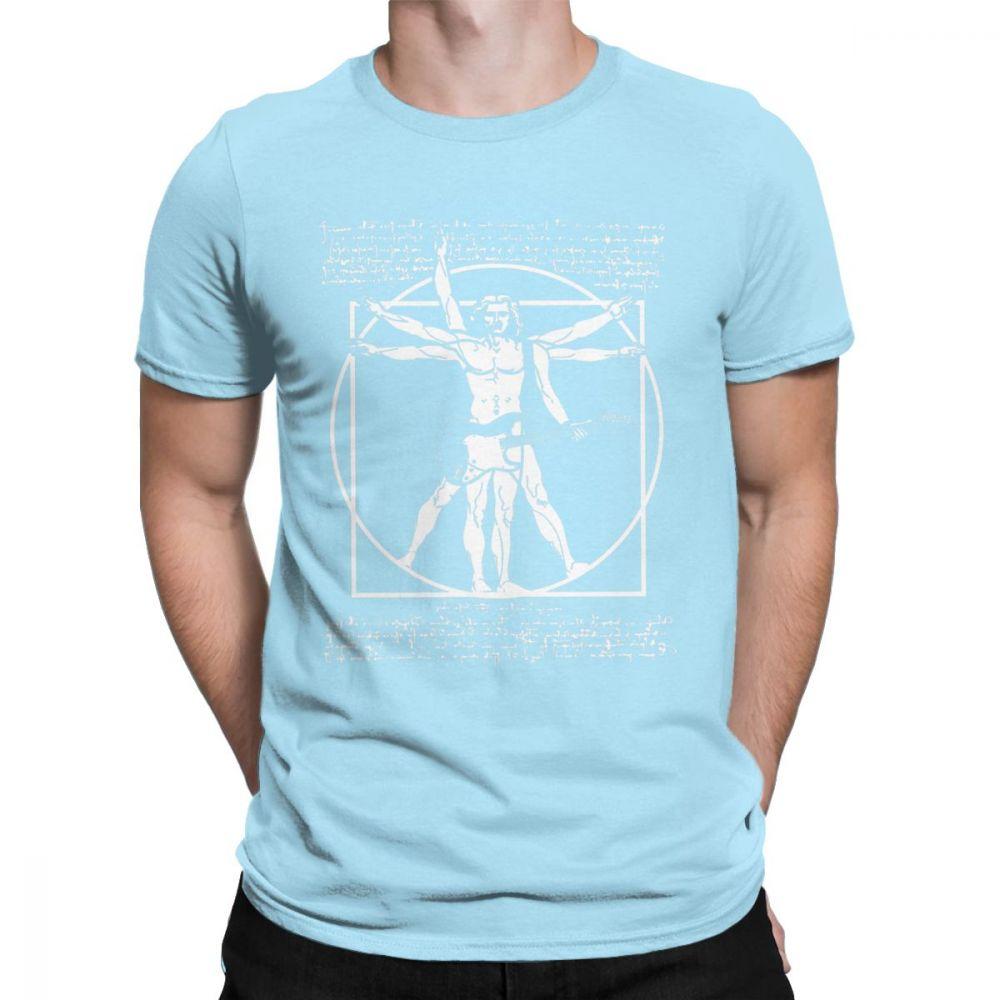 

Cotton TShirt Vitruvian Man Playing The Guitar Men T Shirt Da Vinci Guitarist Leonardo Artist Tee Shirt Best Tees Idea Clothes 4XL