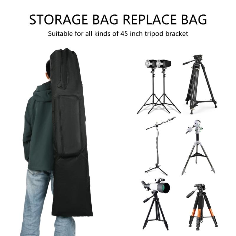 45 Inch Tripod Shoulder Bag Featuring Reinforced Handle Multipurpose Front Compartment Adjustable Drawstring Design