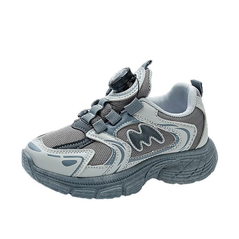 2026New Korean-style Children's Sports Shoes for All Seasons, Boys' Outdoor Hiking Shoes with Rotating Buckle, Girls' Breathable Running Shoes