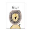 Cute Cartoon Animal  Picture Be Brave Be Strong Children's Room Kindergarten  Canvas Painting Wall Art Kids Nursery Decorative