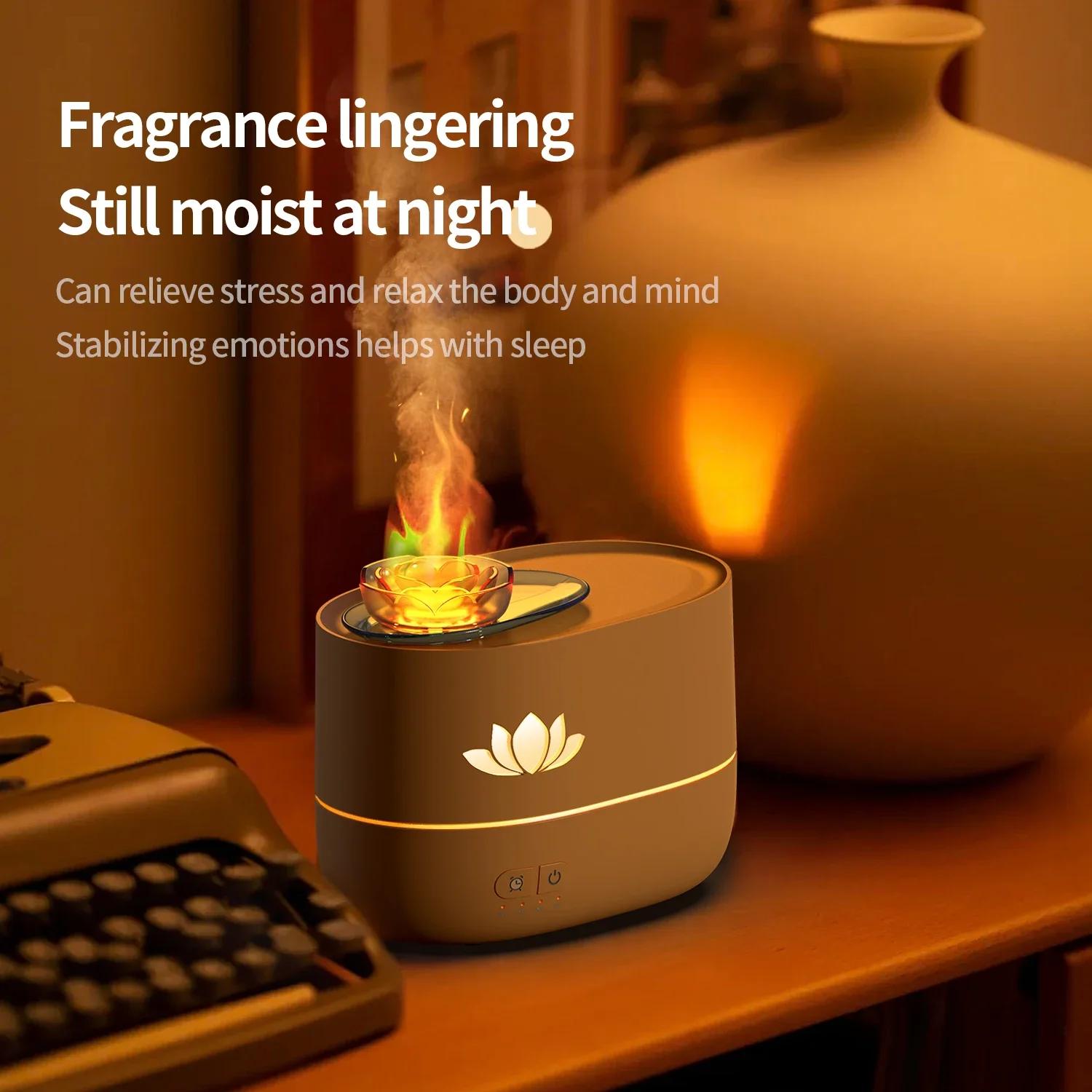 

350ML USB Cable Lotus Flower Air Humidifier USB with LED Lamp Home Mini Diffuser белый