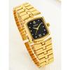 Luxury Ladies Fashion Quartz Watch Simple Scale Square Dial Gold Plated Women Watches Business Stainless Steel Clock