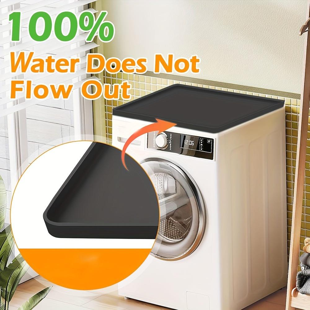 Washing Machine Storage Mat, Non-Slip Waterproof Washer Dryer Top Cover, Laundry Detergent and Fabric Softener Organizer, Washing Machine Accessory
