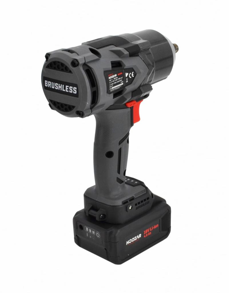 Hoozar Brushless Impact Wrench 1/2"" 18V 1X4.0Ah 600 Nm Iw20Bl