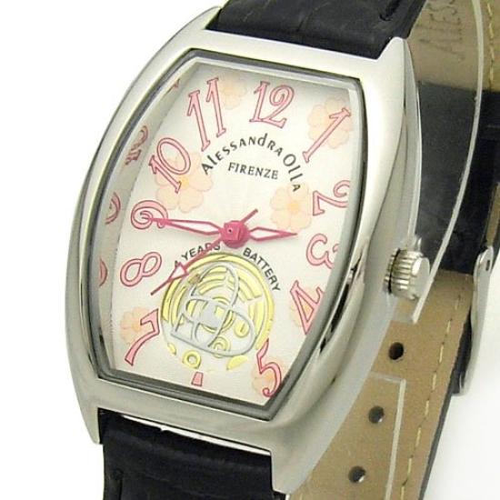 Alessandra Olla Uhr Zifferblatt mit Blumenmuster Damen [Alessandra Olla] AO-4850-SVBK