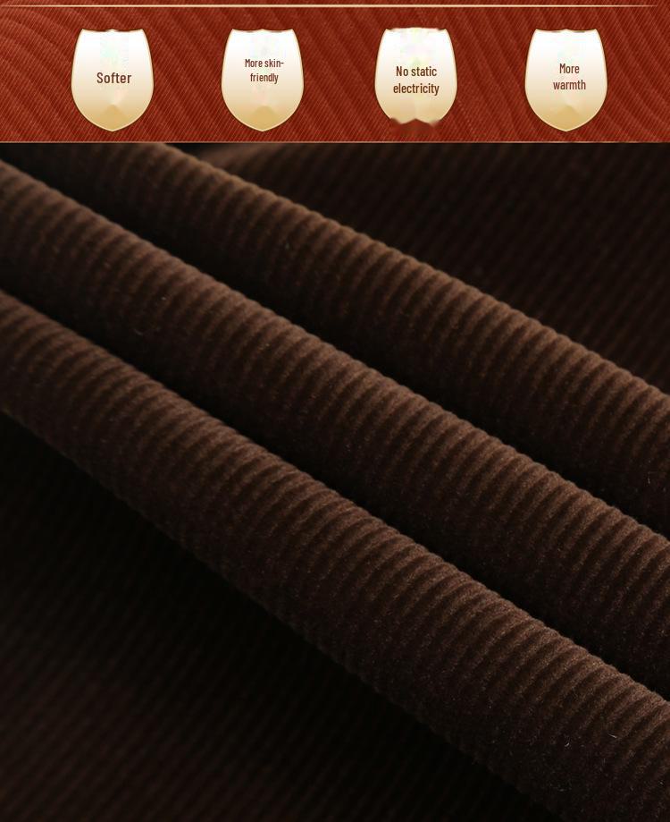 Men's Corduroy High-Waisted Loose Casual Trousers for Autumn/Winter (50+, Large Size)