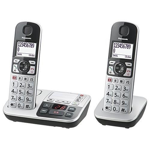 Téléphone Sans Fil PANASONIC KX-TGE522GS Avec Répondeur Intégré - Argent Et Noir - Fonction De Blocage D'appel