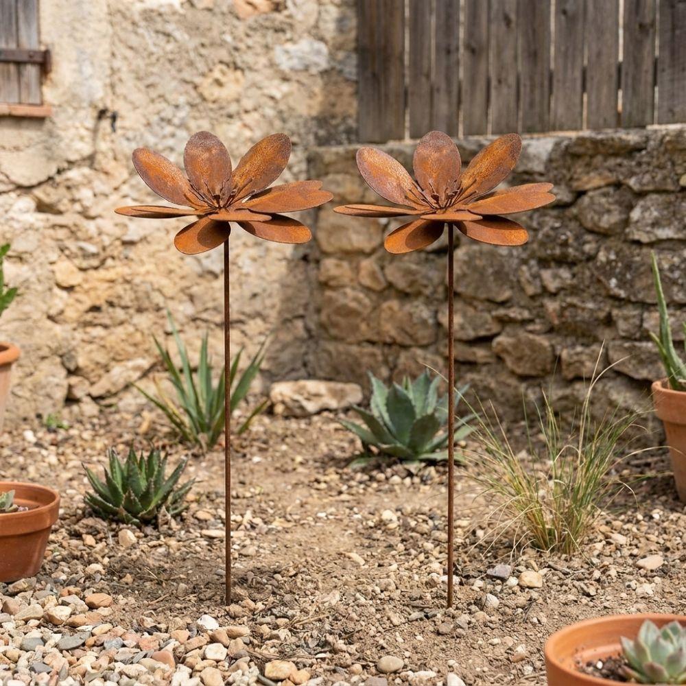 Cast Iron Flower Garden Stake Vintage Rustic Plant Stakes Landscaping Flower Yard Art Decor  Yard