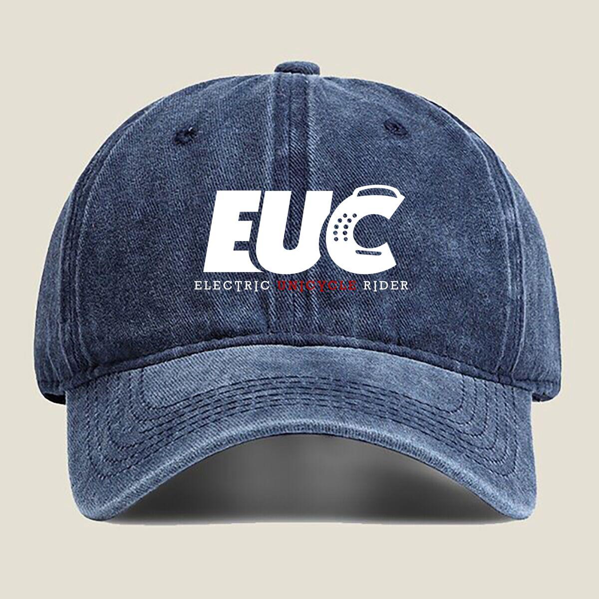 

EUC Electric Unicycle Fashion Washed Baseball Cap Outdoor For Womens Unisex Female Beach Dad Hat Hip Hop One Size темно-синього кольору