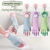 Reusable Housework Gloves, Cute Cartoon Hangable Gloves, Multi-Color Cleaning Gloves for Dishwashing & Laundry