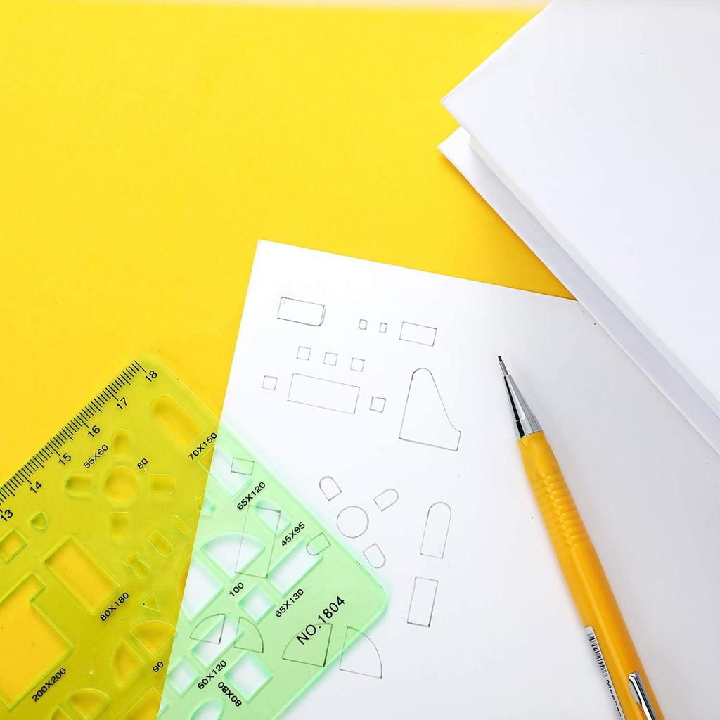 6 Pieces Architectural Drawing Template Set Professional Drafting Ruler Kit for Architects Engineers Circles Arcs Tools