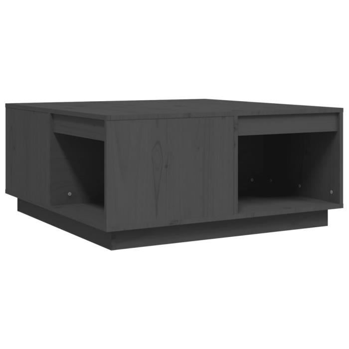 814526 vidaXL Table basse Gris 80x81x36,5 cm Bois massif de pin