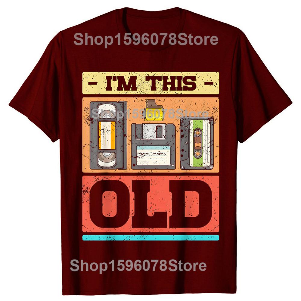 Funny Vintage Im This Old Funny Retro Cassette Graphic Tshirt Men Women Hip Hop Oversized T Shirt 100 Cotton Comfort Tshirts