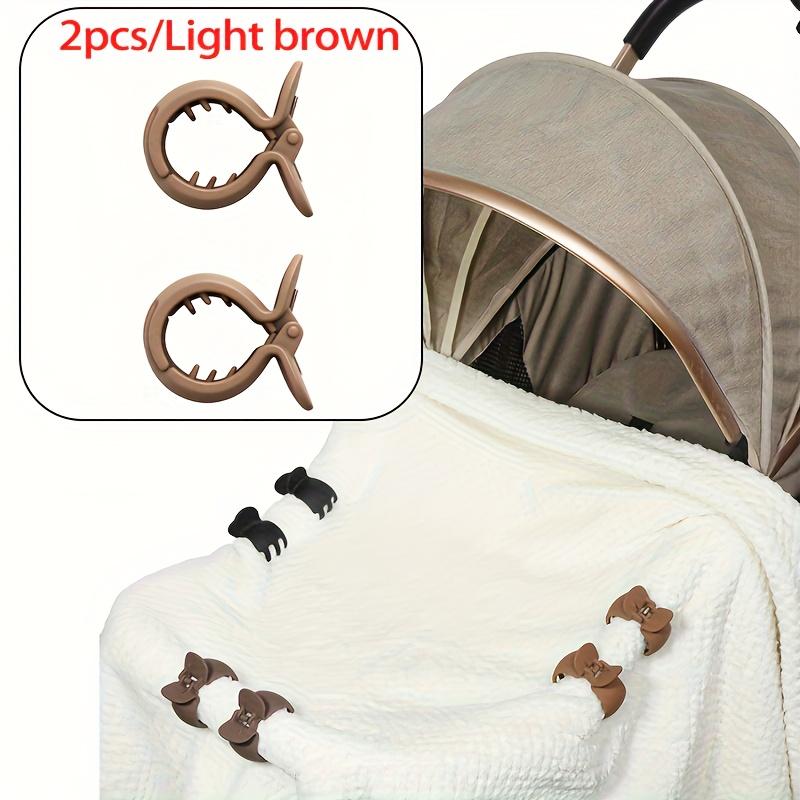 

1Pc Multifunctional Stroller Blanket Clip, Anti-Drop Clip For Stroller Basket Cover, Multifunctional Stroller Accessory, Three Color Options коричневий