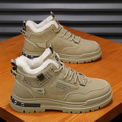 Jesień i zima nowe buty Martin męskie wysokie retro sportowe i rekreacyjne na grubej podeszwie aksamitne ciepłe bawełniane buty odporne na zimno i wygodne modne