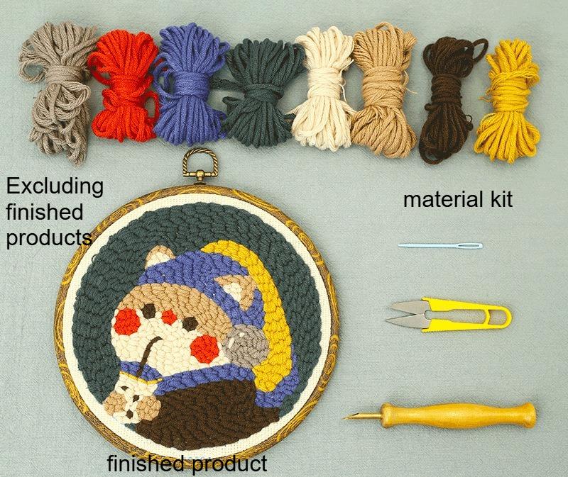 Cartoon Cute Milk Tea Poke Embroidery Handicrafts Embroidery Yarn Drawing Material Pack Embroidery Poke Fun Toys Birthday Gift