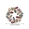 Zinc Zinc Alloy Olive Wreath Brooch Wreath Women Brooch Cute Rhinestone Olive Branch Pin  Gifts