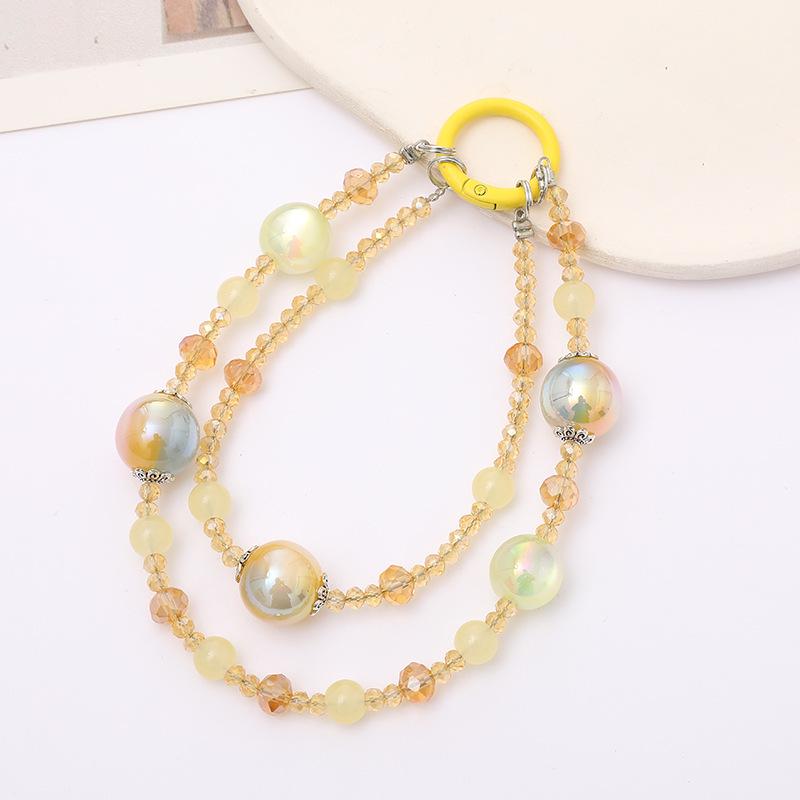 New Pearl Bow Beaded Pendant Phone Case Charm Wrist Strap Lanyard