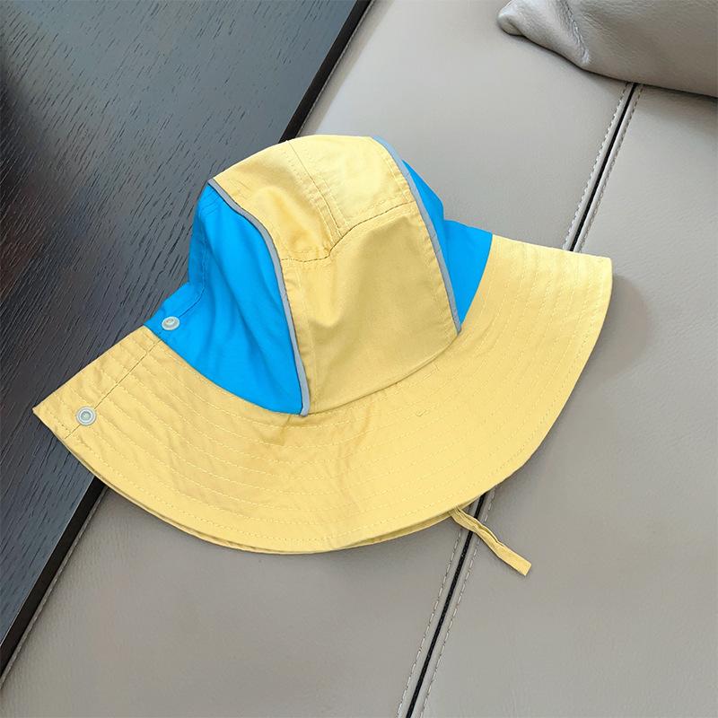 

Versatile Hat Style Cute Contrasting Colors Childrens Sunshade Hats Fisherman Yellow