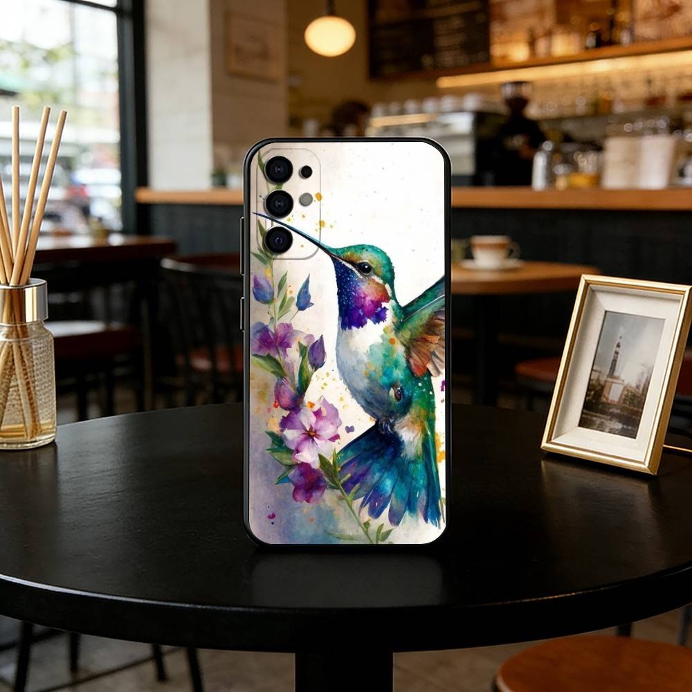 Colorful Bird Hummingbird Phone Case For Samsung S25,S24,S21,S22,S23,S30,Ultra,S20,Plus,Fe,Soft Silicone Black Cover