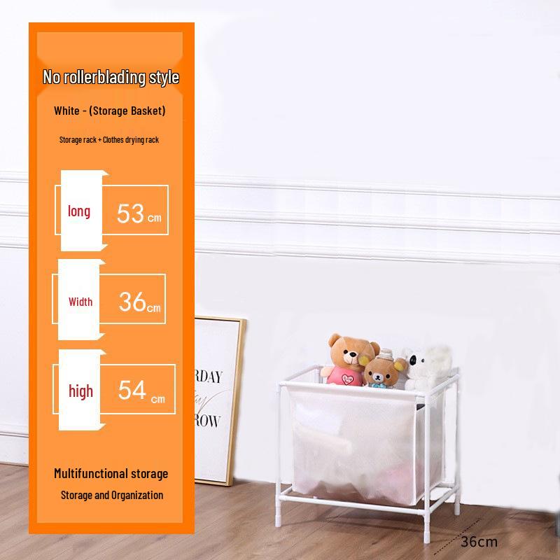 Freestanding Dustproof Laundry Basket for Bedroom/Bathroom - Multi-Functional, No-Punch Storage 53*36*54 cm