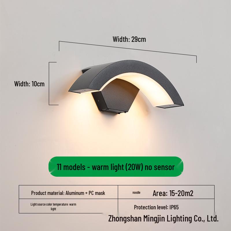 LED Waterproof Outdoor Wall Light for Balcony, Corridor, Courtyard, and Garden