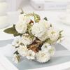 Bouquet di Fiori Artificiali Rosa e Viola, Garofano e Ortensia Finti in Seta per Decorazioni Casa e Matrimonio