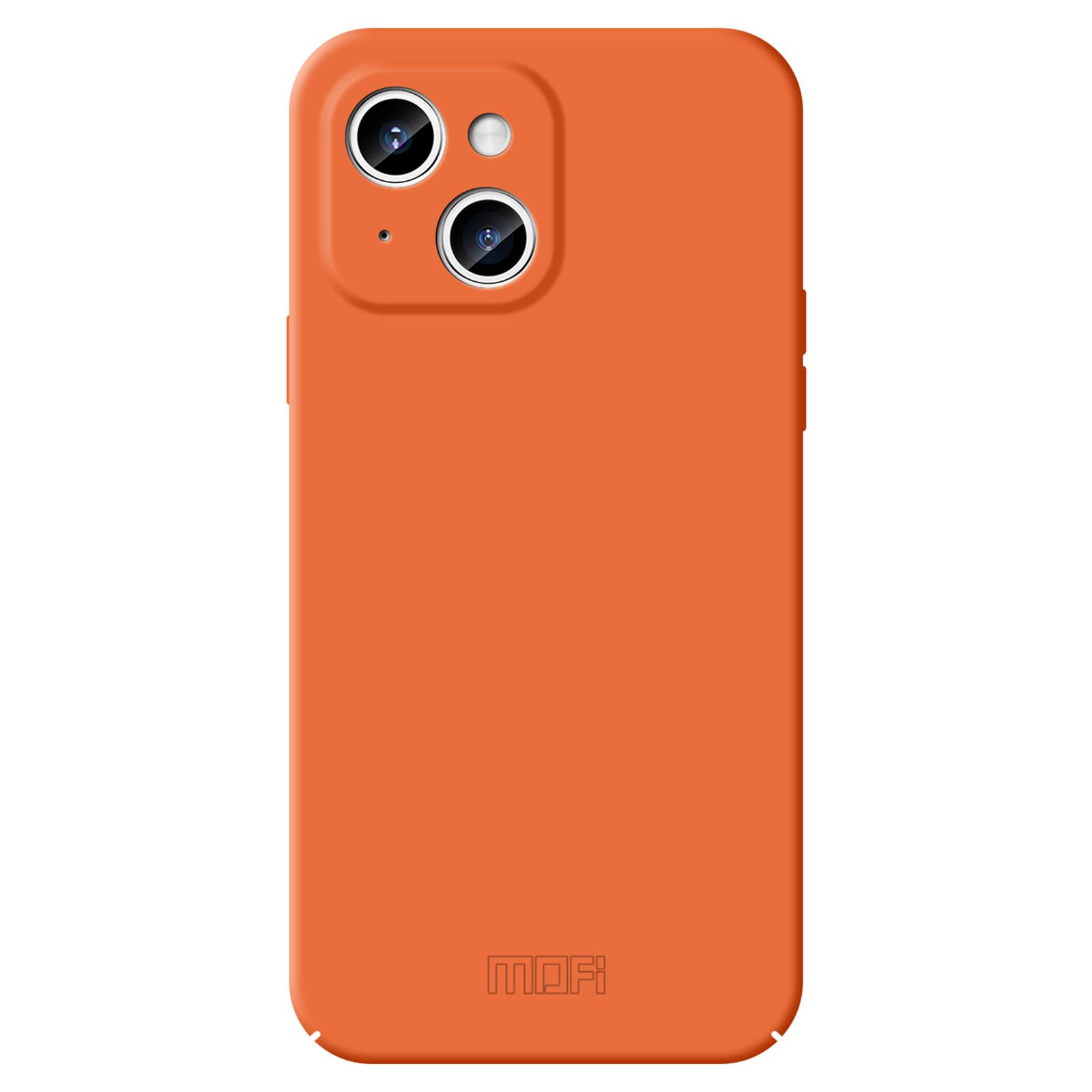 

MOFI JK Qin Series Shockproof Matte Case for iPhone 15 Skin-Touch Acrylic+TPU Phone Cover Orange