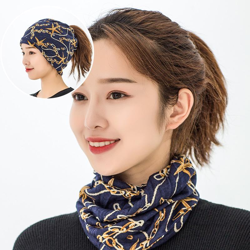 

Осенне-зимняя двухслойная шерстяная многофункциональная шапка, шарф, термокосынка, женский пуловер, шарф, ветрозащитный накладной воротник для улицы One Size синий