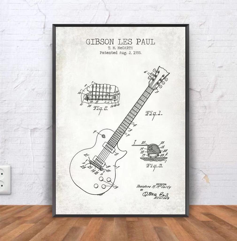 Retro Simple Piano Bar Cafe Music Piano Line Rock Blackboard Art Poster Decoration Painting Core Canvas HD Print No Frame