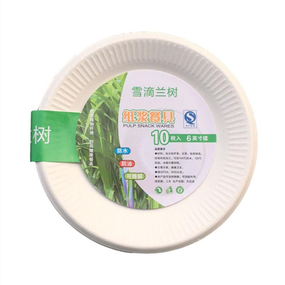 

Упаковка 50 шт. Одноразовый бумажный поднос Круглая бумажная тарелка для торта Ужин With grain 6 inch 50#0