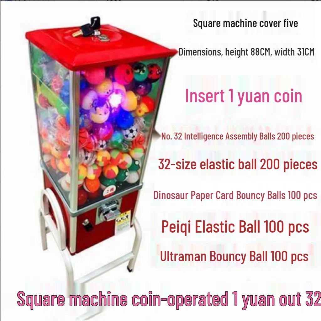 Gashapon Toy Coin-Operated 32mm Bouncy Ball Vending Machine - Amusement Self-Service Unit