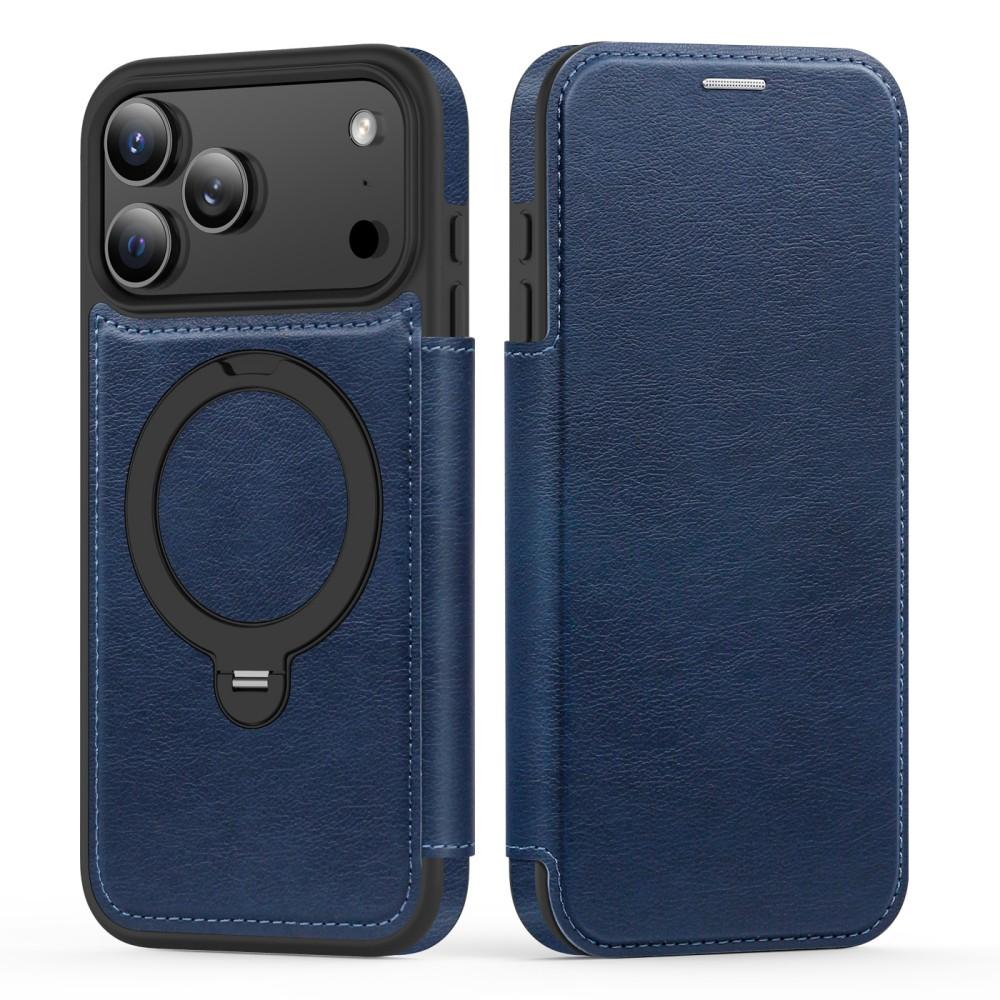 Magnetic Close Leather Flip Cover Case for iPhone 17 Pro Max Air 16 15 14 13 12 11 Wireless Charging 360-degree Rotating Bracket