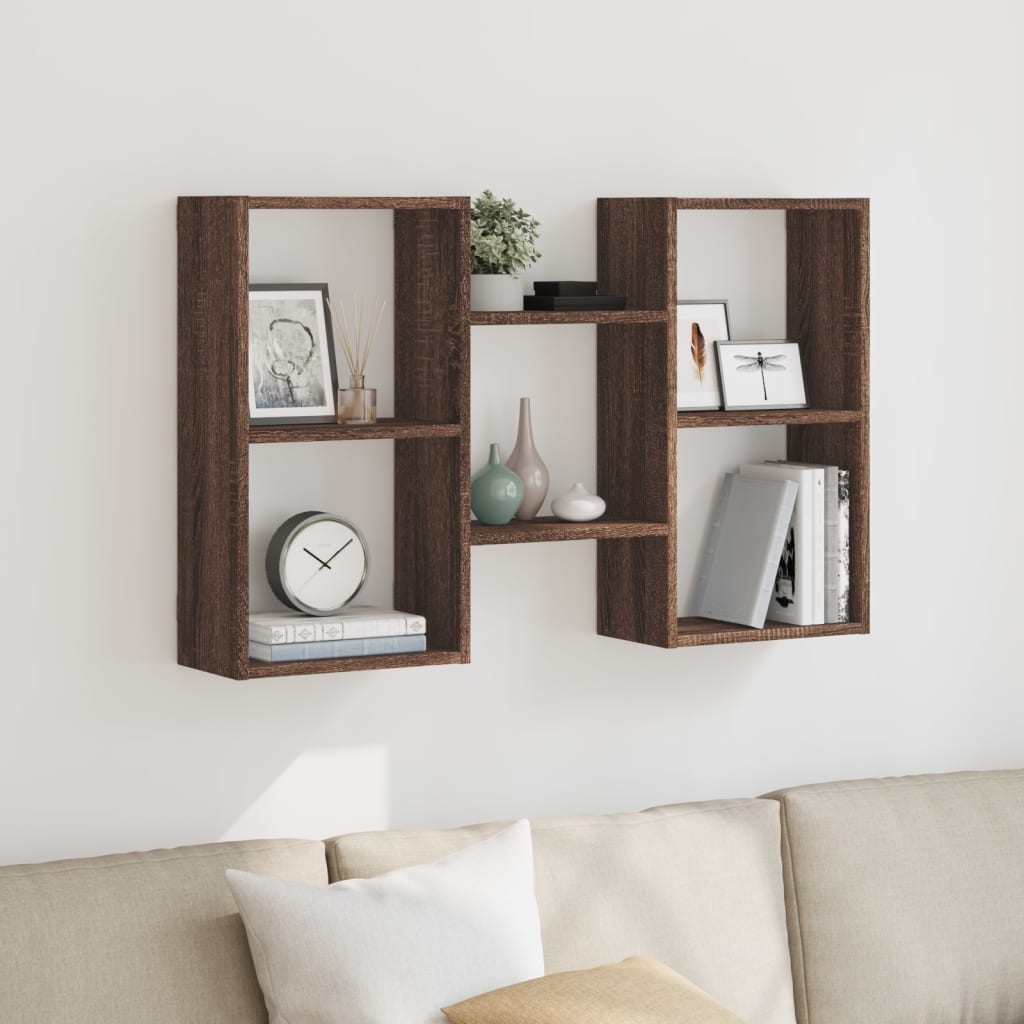 Wall Shelf Brown Oak Look 96 x 18 x 60 cm Engineered Wood