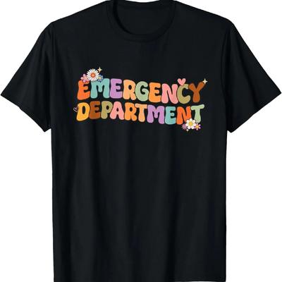 Groovy Emergency Nurse ED Nurse ER Emergency Department T-Shirt (2)